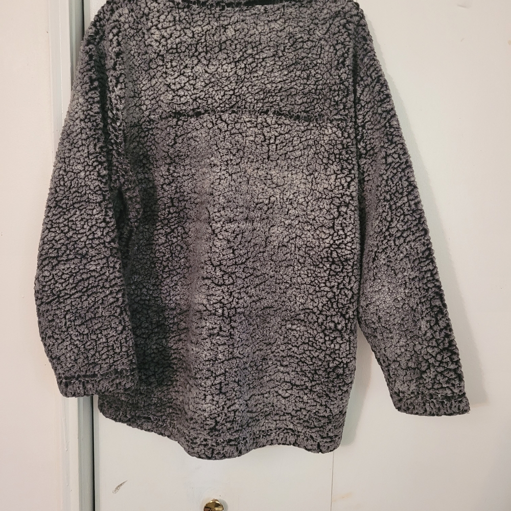 Women's Gray Sherpa Pullover by Simply Southern - Picture 3 of 3
